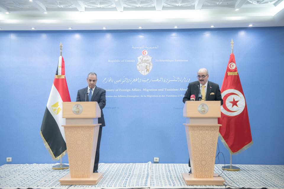 في‭ ‬ندوة‭ ‬صحفية‭.. ‬وزيرا‭ ‬خارجية‭ ‬تونس‭ ‬ومصر‭ :‬إرادة‭ ‬سياسية‭ ‬وتوجيه‭ ‬من‭ ‬قيادتي‭ ‬البلدين‭ ‬للعمل‭ ‬على‭ ‬مزيد‭ ‬الارتقاء‭ ‬بالعلاقات‭ ‬الثنائية